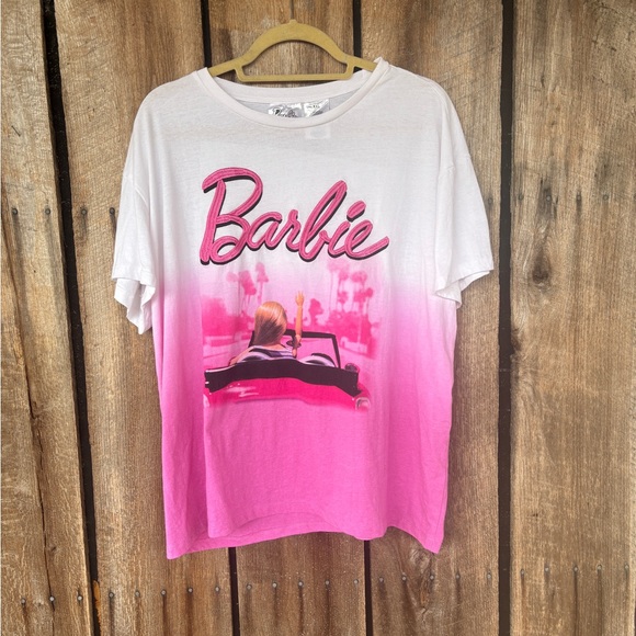 Tops - Barbie Dip Dye Pink Graphic Tee Shirt XXL Embroidered Logo Y2K Casual